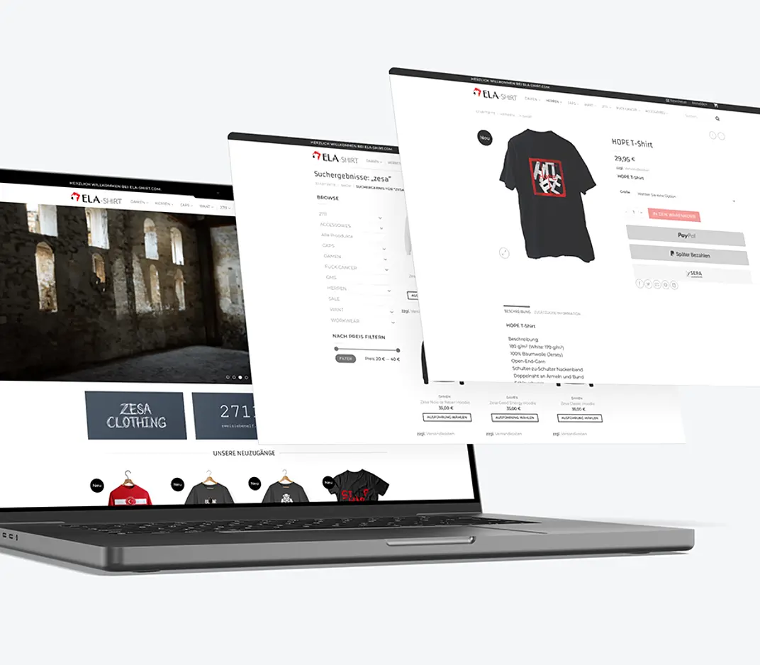 Webdesign und Onlineshop von ELA-Team Werbetechnik